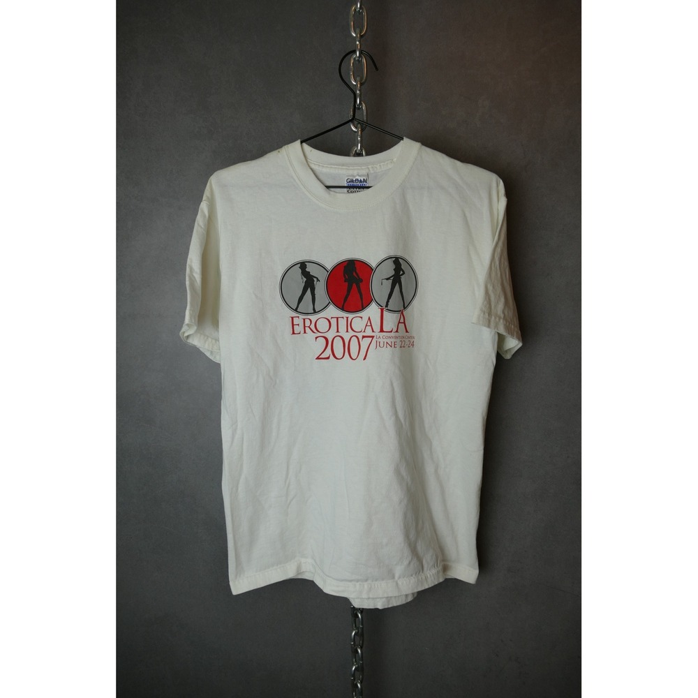 Erotica LA Pornstar Convention 2007‎ Graphic Tee Size Medium White Signed Size M